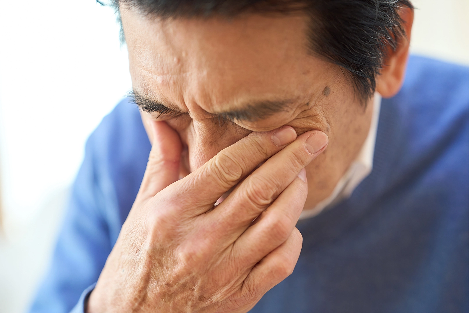 Senior experiencing eye problems